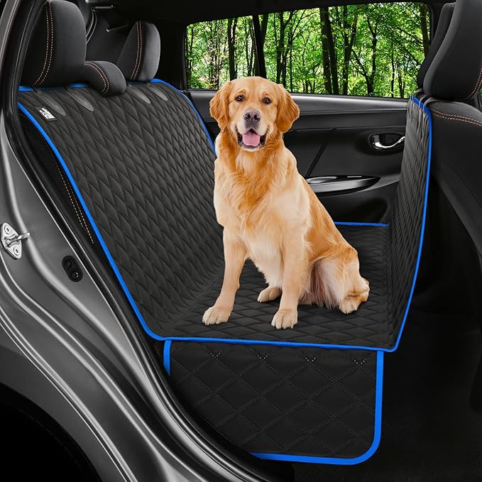 XL Dog Car Seat Cover for Back Seat, Waterproof Hammock for Car, SUV & Truck, Non-Slip Backseat Cover for Dogs, Heavy-Duty Dog Hammock Style Seat Protector Pets, Easy to Install & Clean