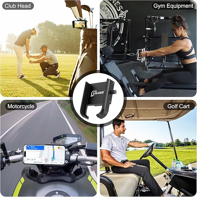 Golf Cart Phone Holder - Slim Smartphone Mount for Golf Cart, Ultra-Strong Magnet - Golf Cart Accessories, Rotatable Universal Magnetic Phone Holder for Golf Cart(Black)