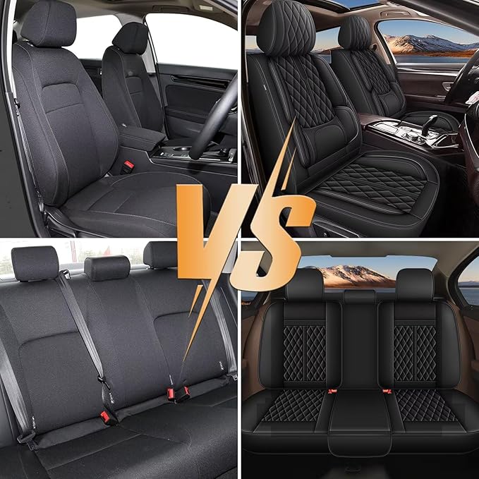 Seat Covers Fit for Chevrolet Chevy Traverse 2018-2023 2024: Full Set Breathable Leather Car Seat Covers - Automotive Interior Seat Cushion Protector (2 Rows 5 Seats, Black)