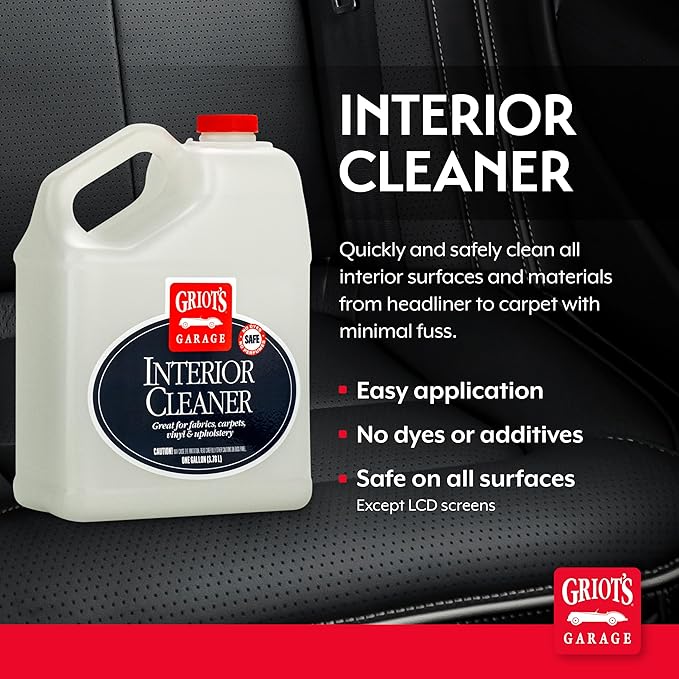 Griot's Garage Interior Cleaner Spray for Car Seats, Carpet, Upholstery Fabric, Floor Mat, Vinyl, Dashboard, Ideal for Truck, SUV, RV, Boat, and More, 11105, 1 Gallon (128 Fl Oz)