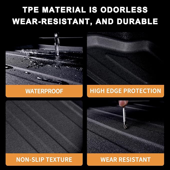 Trunk Mat for 2015-2019 2020 Chevy Chevrolet Suburban/GMC Yukon XL with Backrest Mat,TPE All Weather Protection Cargo Liner with Velcro Rear Seats Backrest Accessories