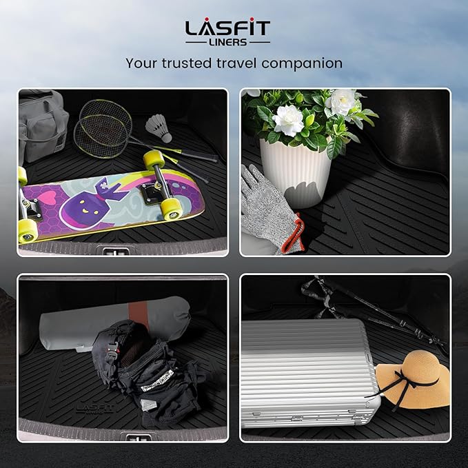 LASFIT Trunk Mat for Toyota Corolla 2020-2026,All Weather Cargo Mat Custom Fit TPE Cargo Liner for Corolla Front and Rear Trunk Liner, Black