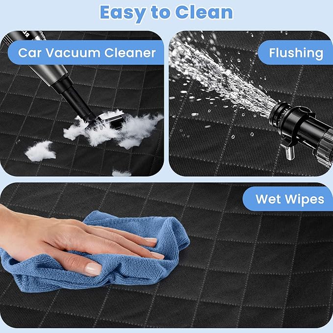 Dog Car Seat Covers, Waterproof Front Seat Cover for Dogs, Scratch-Proof, Nonslip Pet Passenger Seat Cover Protector, Universal Fit for Cars Trucks SUVs, Large Size, Black with Orange