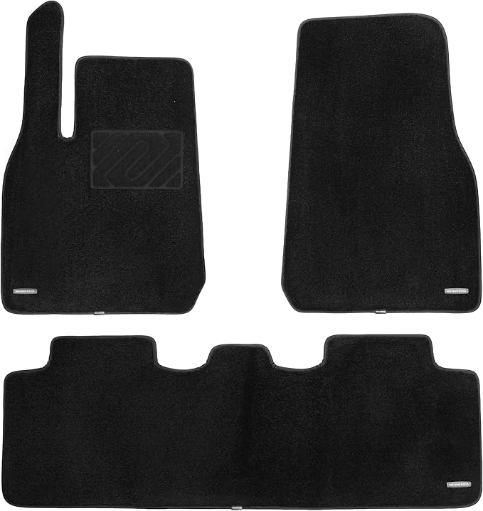 WENNEBIRD Superior Carpet Floor Mats for 2020-2025 Tesla Model Y, 0.6-Inch Ultra-Thick, Noise-Reducing, All-Weather Waterproof Anti-Slip – 3-Pc Set