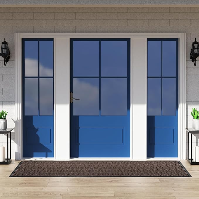 Yimobra 72x24 Indoor Outdoor Runner Rug, Heavy-Duty Entrance Mat for High Traffic Areas, Commercial Grade Welcome Door Mat, Easy Clean Brown