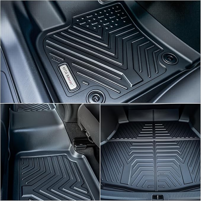 YITAMOTOR Floor Mats & Cargo Mat Fit for Toyota Camry 2018-2024, TPE All Weather Custom Fit Waterproof Anti-Slip Floor Liners for Camry (Not Fit for Hybrid or AWD), 1st, 2nd Row and Trunk Mat, Black