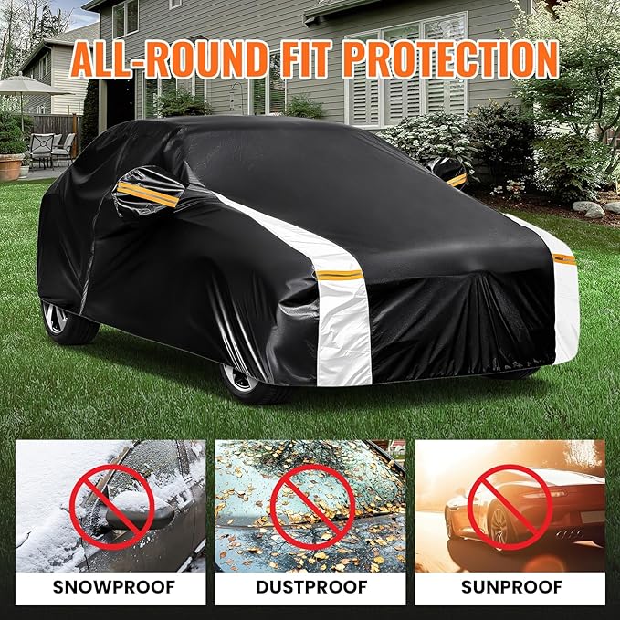 RX350 Car Cover 100% Waterproof All Weather, Gift with Towel, 10 Layers SUV Car Cover Custom Fit 2003-2026 RX/RX350/RX450H/RX500H, Outdoor Car Covers Rain Sun UV Protection with Door Zipper.