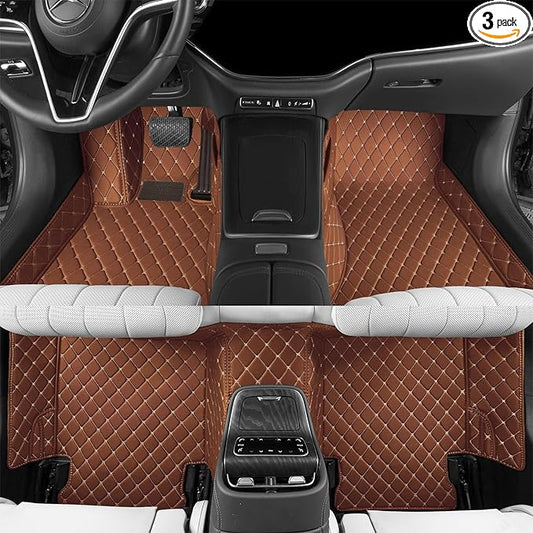Luxury car Floor mats are for 99% of Vehicle Models,All Weather car Floor mats Provide Comprehensive Protection for Vehicles,Floor mats for car Personalized Customization! (Light Brown Rice)