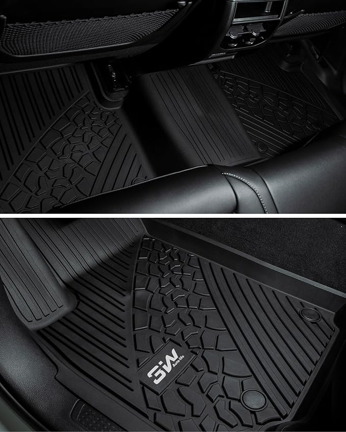 3W Floor Mats Fit for 2022-2025 Jeep Grand Cherokee (Non L or WK) TPE All Weather Custom Fit Floor Liner 1st and 2nd Row Full Set Car Mats, Black