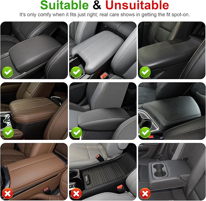 Bling Center Console Cover Compatible with Acura TLX Car Armrest Cover with 2 Side Storage Pockets (Black)