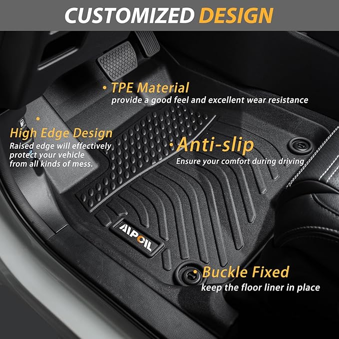 AIPOIL® Floor Mats & Cargo Liner Set for 2019-2023 Jeep Cherokee (Not for Grand Cherokee) | All-Weather | Easy to Clean | All-Round Protection丨Full Set Automobile mats Accessories - Black