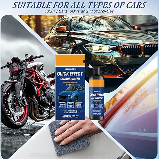 2PCS Advanced Car Quick-Acting Coating Agent Spray, Quick Effect Coating Agent for Cars, Multifunctional Car Scratch Remover, Waterless Wash Oil Film Emulsion Glass Cleaner