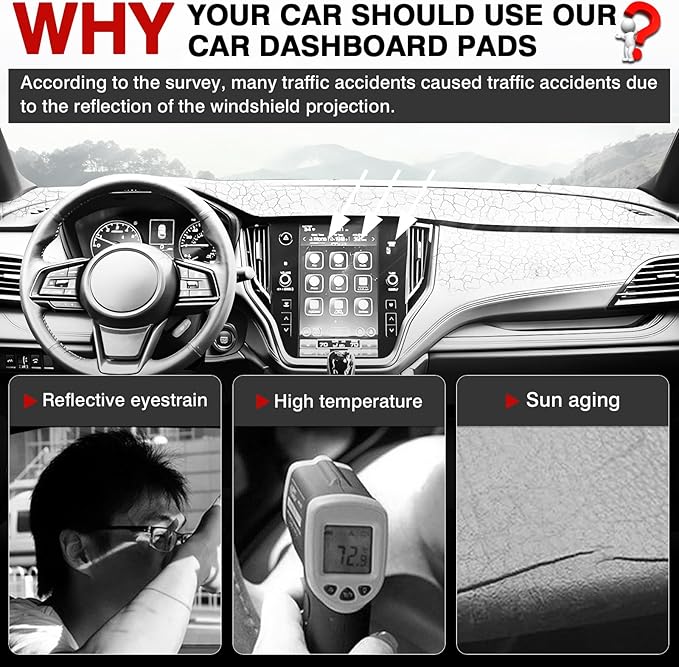 Autorder Dashboard Cover Mat for 2020 2021 2022 2023 2024 2025 Subaru Outback Accessories Dash Cover Upgrade Velvet Dash Mat UV Rays Protector