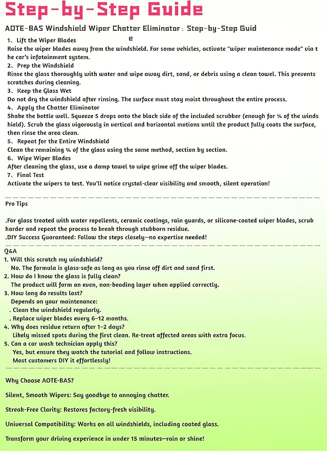 Windshield Cleaner Oll Film Remover & Rain Repellent for Car- Abrasive Glass Cleaner Remove- Oily Stains & Remains of Other Coatings