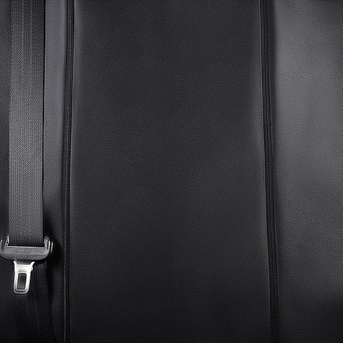 Flying Banner car seat Covers Protects Water Proof Faux Leather Carbon Fiber Front and Rear Bench (Black, Full Set - 8PCS)