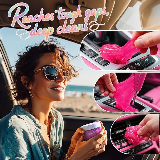 ASFSKY Car Cleaning Gel (Purple,Grape) Dust Cleaning Putty Universal Car Interior Cleaner Keyboard Dust Remover Car Slime Gifts for Men Women girl（1 pack）