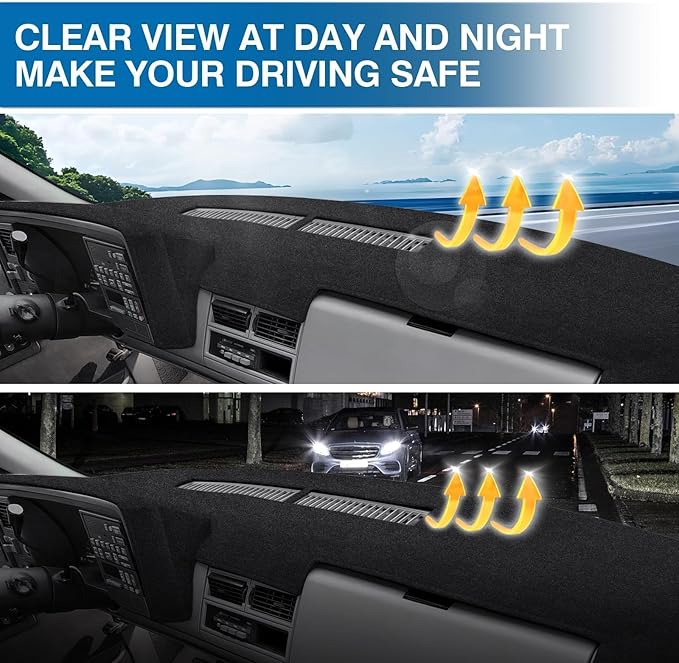 KUST Car Dash Cover for Chevy Chevrolet Silverado/GMC Sierra C1500 C2500 C3500 K1500 K2500 K3500 1988-1994, GMC Yukon/Chevy Blazer Suburban 1992-1994 Dashboard Cover Non-Slip Black