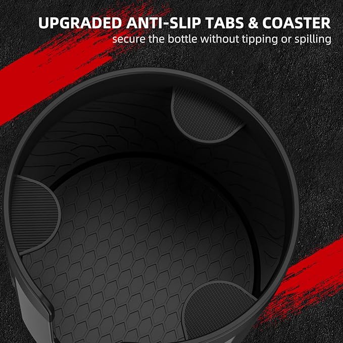 DYLEN Car Cup Holder Expander, Cup Holder Extender Adapter for Car with Expandable Insert, Compatible with Yeti 20/26/30oz, Hydroflask 32/40oz, Large Water Bottles in 3.0"-4.1"