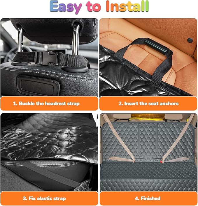 URPOWER Dog Car Seat Cover for Back Seat - Waterproof Bench Seat Cover Fits Middle Armrest for Cars, SUVs & Small Trucks, Nonslip Backseat Dog Covers Rear Seat Protector for Pets and Child