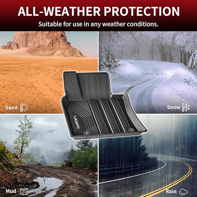 LASFIT Floor Mats&Trunk Mat for Toyota Camry 2018-2024 FWD Gas (Not for Hybrid or AWD), All Weather Custom Fit Floor Liner for Camry TPE Car Mats 1st & 2nd Row&Cargo Liner L/LE/SE/TRD/XLE/XSE, Black