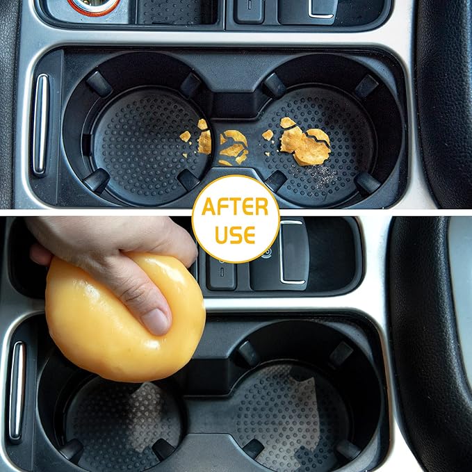 TICARVE 2Pack Cleaning Gel for Car Putty Car Cleaning Auto Gel Detail Tools Car Interior Cleaner Universal Dust Removal Gel Car Vent Cleaner Keyboard Cleaner Blue Yellow (320g/11.2oz)