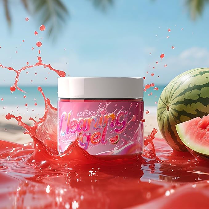 ASFSKY Car Cleaning Gel (Red,Watermelon) Cleaning Putty Universal Dust Cleaning Car Interior Cleaner Keyboard Dust Remover Car Slime Gifts for Men Women Girl（1 Pack）