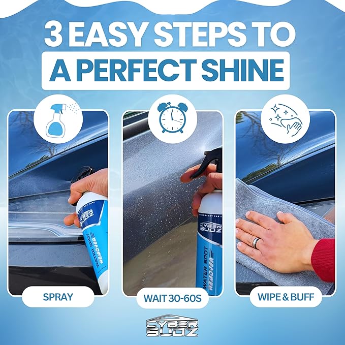 Water Spot Remover For Cars - Water Stain Remover for Glass, Metals, Plastic & Paint - Natural Ingredients Safe for Cars, Home, Truck, Motorcycles & Boats, Made in USA, 16 fl. oz.
