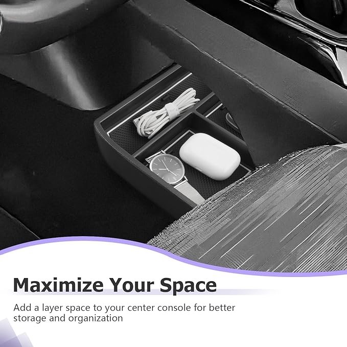 LUWU 2025 ID4 Lower Center Console Tray Storage Box for 2021 2022 2023 2024 2025 ID.4 Accessories 2025 ID 4 Armrest Console Organizer ABS Material White-trim