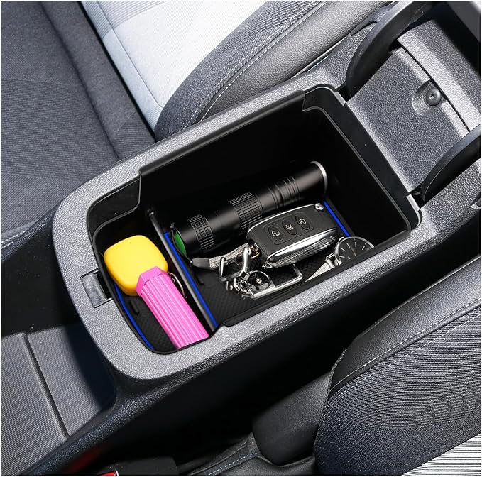 SXCY Fit for 2024 2025 Chevy Trax Center Console Organizer Tray 2024 2025 Chevy Trax Accessories(LS LT 1RS 2RS ACTIV) Armrest Storage Box Console Tray for 2024 2025 Trax Console Organizer Blue Mats