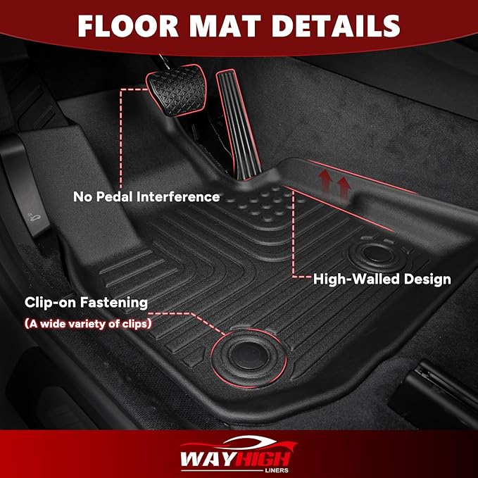 Wayhigh® Floor Mats & Backseat Cargo Liner for 2015-2020 Chevy Tahoe & GMC Yukon Denali/SLE/SLT (Not XL)(Bucket Seat) with Backrest Mat All Weather TPE Car Mats Heavy Duty Rubber Floor Liners
