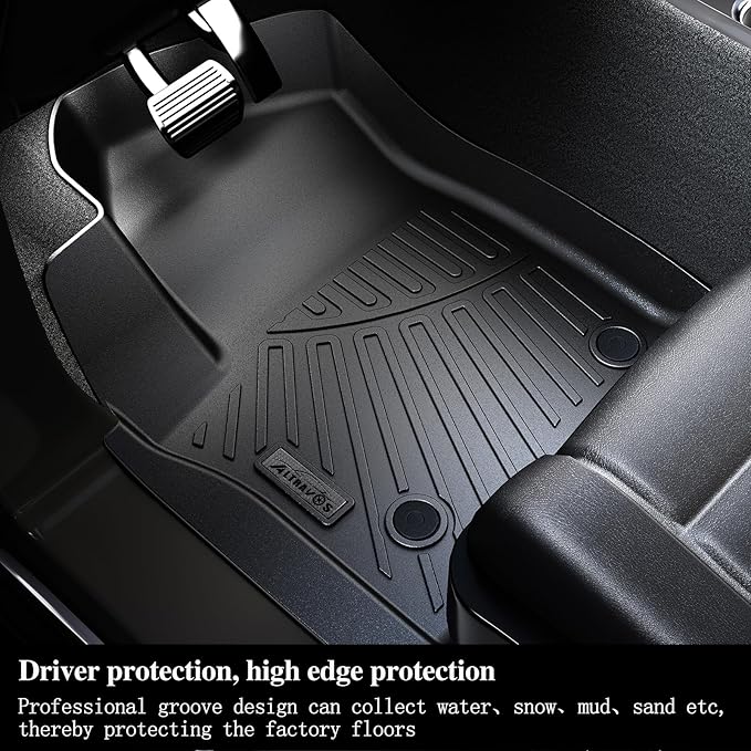 Floor Mats & Large Trunk Mat for 2020-2024 2025 Ford Explorer Only Fit 6 Seats-2 Row Bucket Seat,TPE All Weather Protection 3 Rows Car Floor Liners with Cargo Liner Covering The backrest