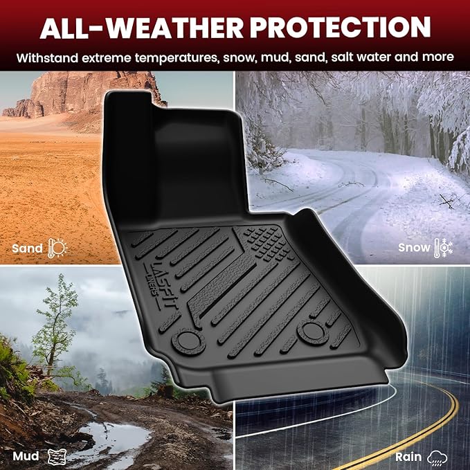 LASFIT Floor Mats&Trunk Mat Fit for BMW i4 2022 2023 2024 2025 M50/eDrive40/eDrive35/xDrive40, All Weather TPE Custom Fit 1st&2nd Row Full Set Car Mats & Cargo Liner, Black