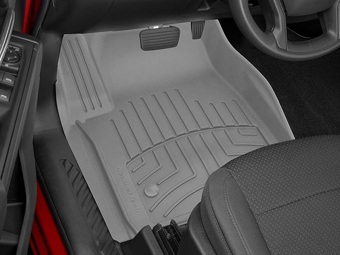 Weathertech FloorLiner HP Custom Fit Floor Mats for Chevrolet Silverado, Silverado 2500HD/3500HD, Silverado 1500-1st & 2nd Row (46066-1-0IM), Grey