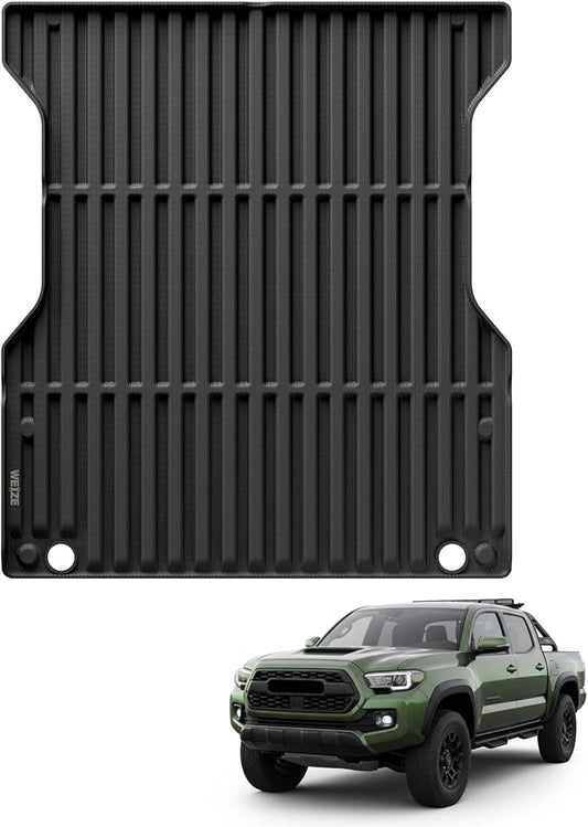 WEIZE Truck Bed Mat for Toyota Tacoma 2024-2025(5 ft,60.3in), All Weather Protection TPE Truck Bed Liner Durable Easy Clean Black