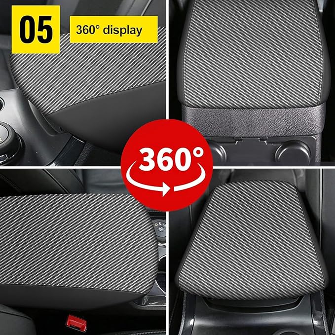 AOMSAZTO Armrest Covers for 2011-2019 Ford Explorer Carbon Fiber Carbon Fiber