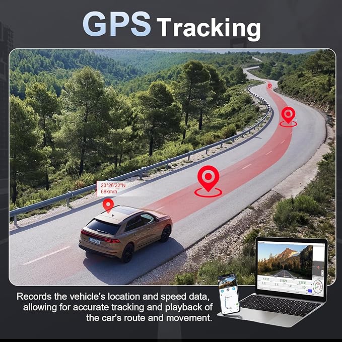 Dash Cam 3 Channel 4K with 5.8GHz WiFi GPS - 4K+1080P Dash Camera Front and Rear Inside,2.5K+1080P*2 Triple Car Camera 3.16"IPS, 32GB Card, 320°Wide Angle, IR Night Vision, G-Sensor, 24H Parking Mode