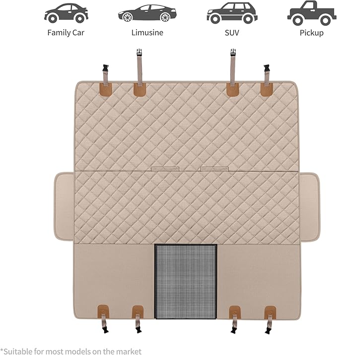 GXT Dog Back Seat Cover Protector for Cars SUV and Trucks with Mesh Window, Scratchproof Nonslip and Waterproof Material