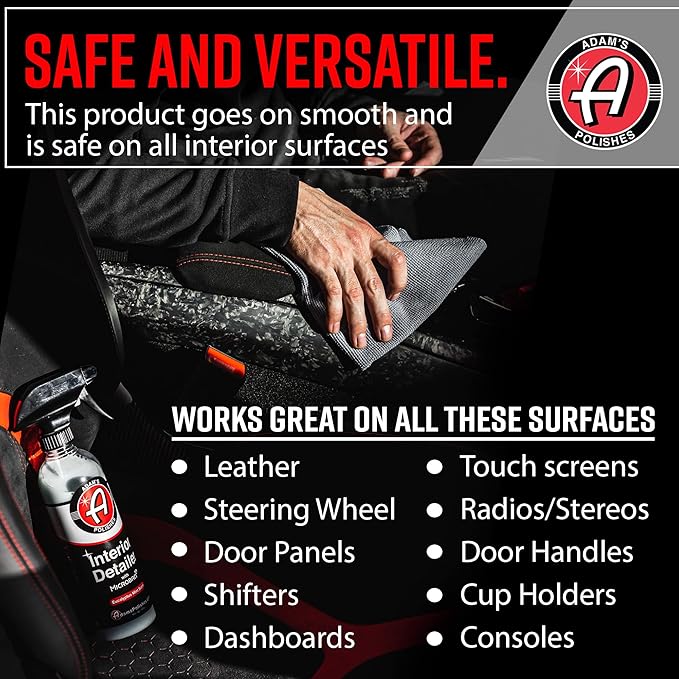 Adam's Polishes Interior Detailer 16 fl. oz (Cedarwood) - Total Car Interior Cleaner, Protectant & Dressing | All Purpose Cleaner & Leather Conditioner | Vinyl, Dashboard, Screen, Seat Cleaner & More