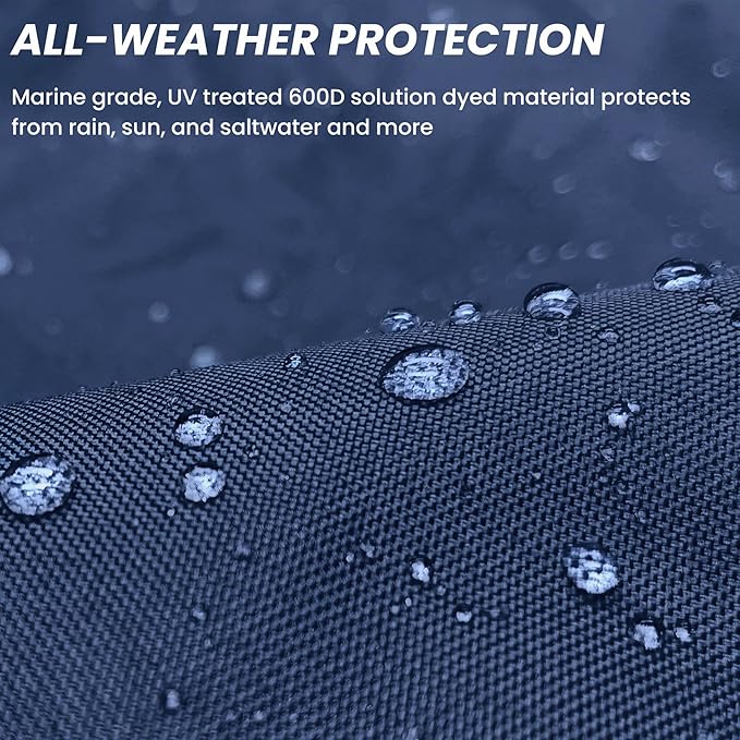 SavvyCraft Waterproof Boat Steering Wheel Covers, Heavy Duty Solution-Dyed 600D Fade-Resistant UV Protection Sailboat Yacht Marine Steering Wheel Protector Case, Vecro and Zipper Closure Navy 26"