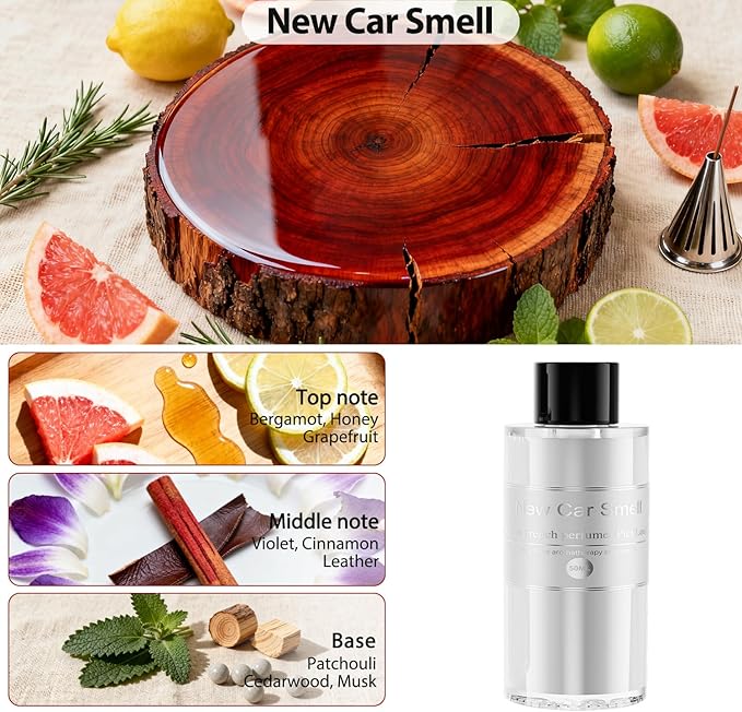 Amor Lyris 2 Packs Essential Oil Refill for Smart Car Air Freshener, 3.5OZ Car Diffuser Refill, Aromatherapy Perfume Refill Can be Used for 4-8 Months, Made with Natural Plant Extracts, New Car Smell