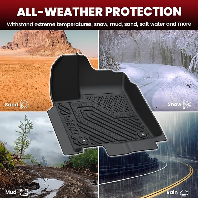 LASFIT Floor Mats for Nissan Murano 2025-2026, Custom Fit All Weather Protection TPE Durable Floor Liners for 2025-2026 Murano SV/SL/Platinum 1st & 2nd Row Front & Rear Car Mats, Black