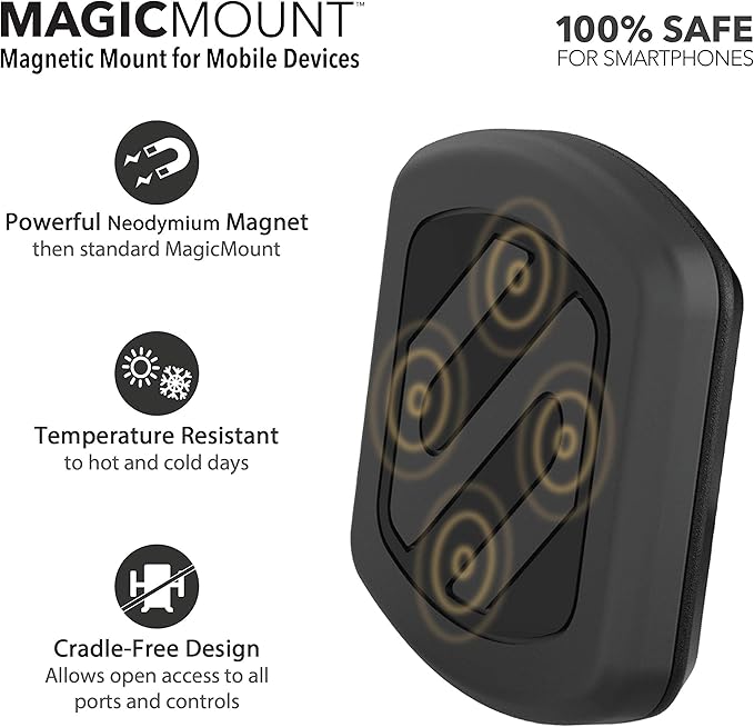 Scosche MAGWSM-10PKFLT MagicMount Magnetic Suction Cup Phone Mount for Car Dashboard or Windshield, 360° Adjustable Magnet Head, Universal Cell Phone Holder for iPhone, Samsung & More (Pack of 10)