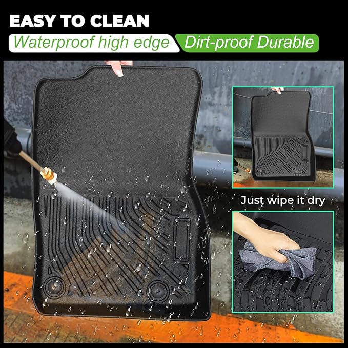 Floor Mats & Cargo Liner Set Custom Fit for 2024 2025 Mazda CX-90 & CX90 PHEV 7 Seater 2nd Row Bucket Seats,1st & 2nd & 3rd Row with Trunk mat All Weather Car Mats Floor Liners Mazda CX90 Accessories