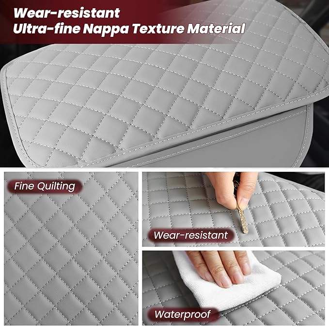 DS Upgraded Car Center Console Cover with 2 Storage,Arm Rest Covers Armrest Cover for Car, Microfiber Leather Car Armrest Cover Cushion, Universal Car Interior Accessories for Vehicles（Gray Longer）
