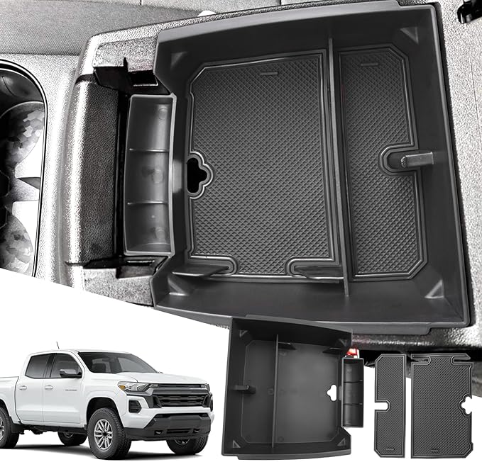 SXCY for 2023-2025 Chevy Colorado/GMC Canyon Center Console Organizer for Colorado Accessories 2024 2025 Canyon Console Tray 2024 2025 Colorado Armrest Console Organizer(Black)