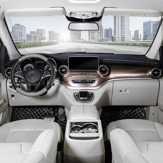 SEG Direct Black and Gray Microfiber Auto Car Steering Wheel Cover Universal 15 inch