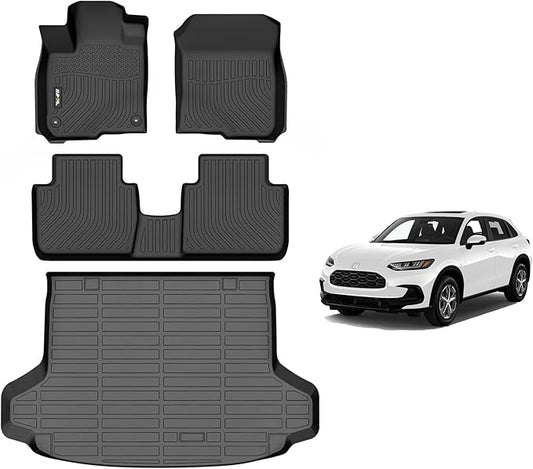 AIPOIL® Floor Mats & Cargo Liner Set for 2023-2025 2026 Honda HR-V & HR-V Hybrid丨TPE All Weather Protection Anti-Slip Automotive Floor Liners丨 Full Set Automobile mats Accessories, Black