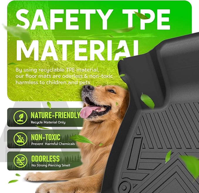 TPE All-Weather Floor Mats for Mazda CX-5 2017-2022 2023 2024 2025 | Custom Fit Heavy Duty Truck Floor Liners | Front & Rear Row Protection | Durable, Odorless, Easy to Clean (3-Piece Set, Black)