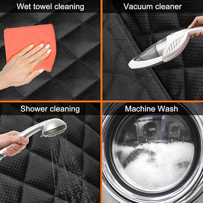 Dog Car Seat Cover for Back Seat, Waterproof Bench Backseat Protector, Nonslip Rear Seat Cover for Kids & Pets, Compatible with Middle Armrests and Fits for Cars, Trucks & SUVs