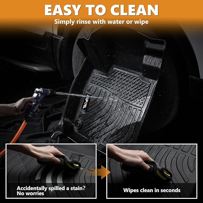 AIPOIL® Floor Mats for 2016-2019 Chevy Cruze (Not for 2016 Cruze Limited) Fits 1st & 2nd Row TPE All Weather Anti-Slip Floor Liners Full Set Custom Car Mats Accessories, Black